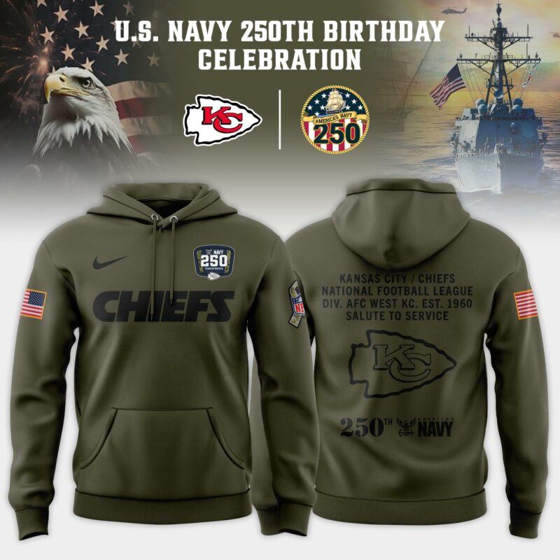 Kansas City Chiefs US Navy's 250th Birthday Limited Editions Hoodie