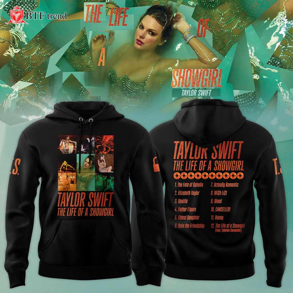 Taylor Swift "The Life of a Showgirl" Album 2025 Limited Editions Hoodie - Black