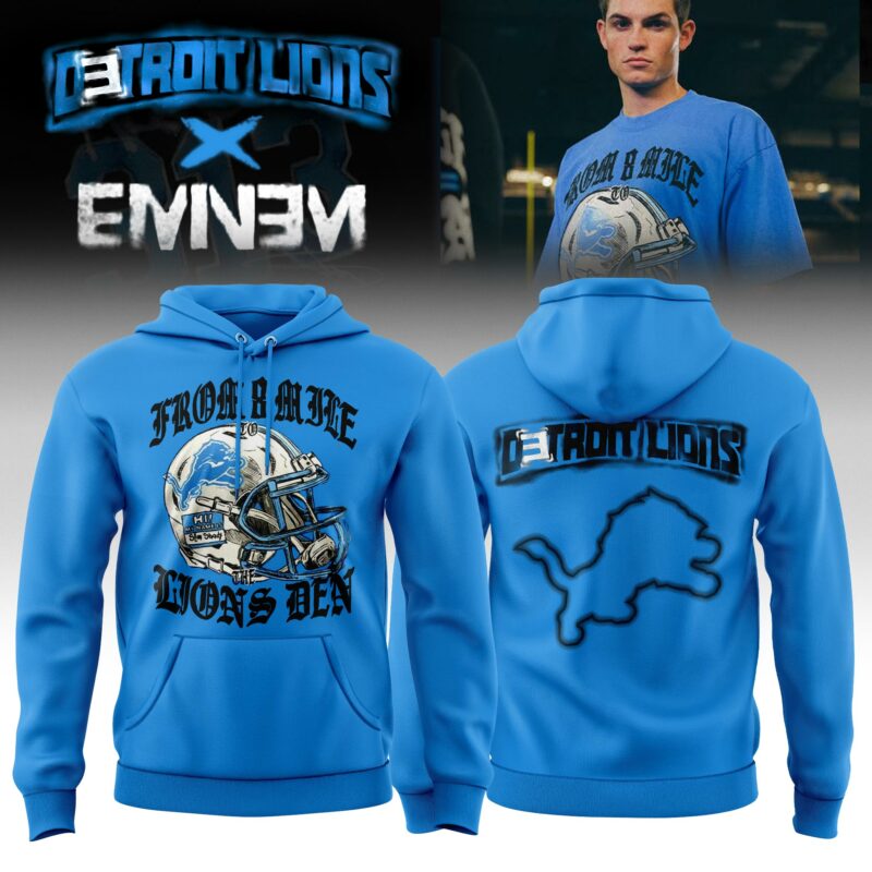 _ .Eminem x Detroit Lions "Thanksgiving Halftime Show" Limited Edition Hoodie - Blue