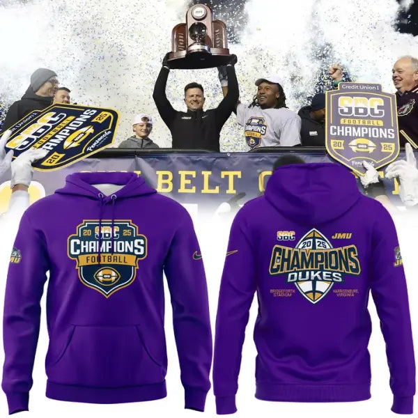 _ James Madison Dukes Football Sun Belt Champions Hoodie