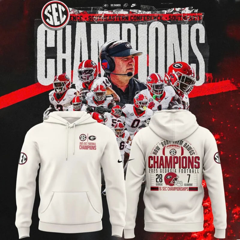 _Georgia Bulldogs 2025 SEC Football Champions Score Hoodie
