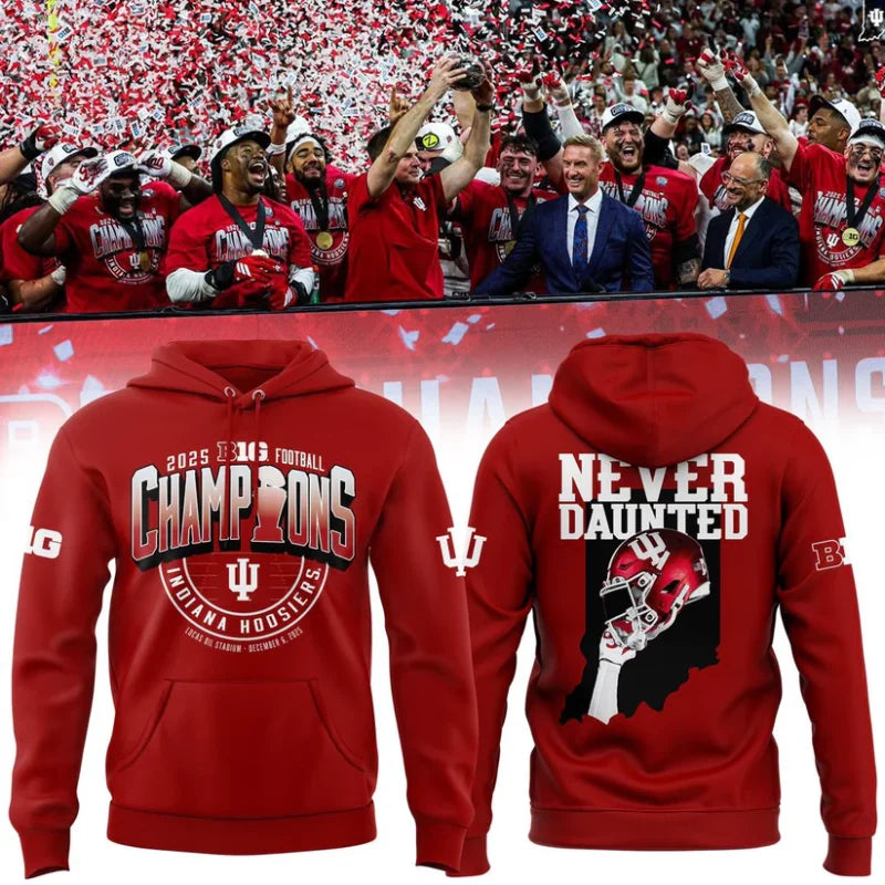 Indiana Hoosiers 2025 Big Ten Football Champions Hoodie