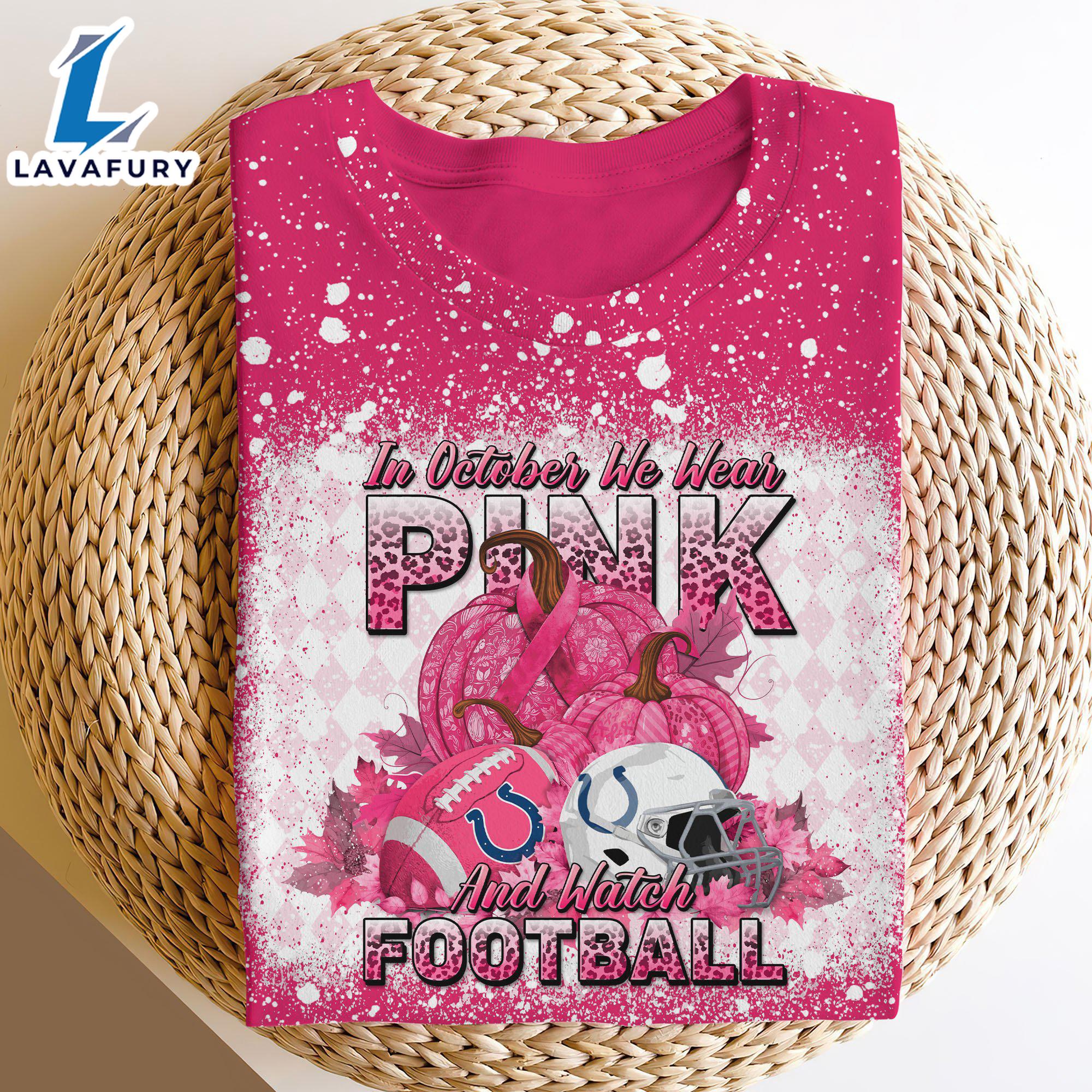 Indianapolis Colts Bleached Cancer Awareness, Sport Shirts For Fan Gift Summer