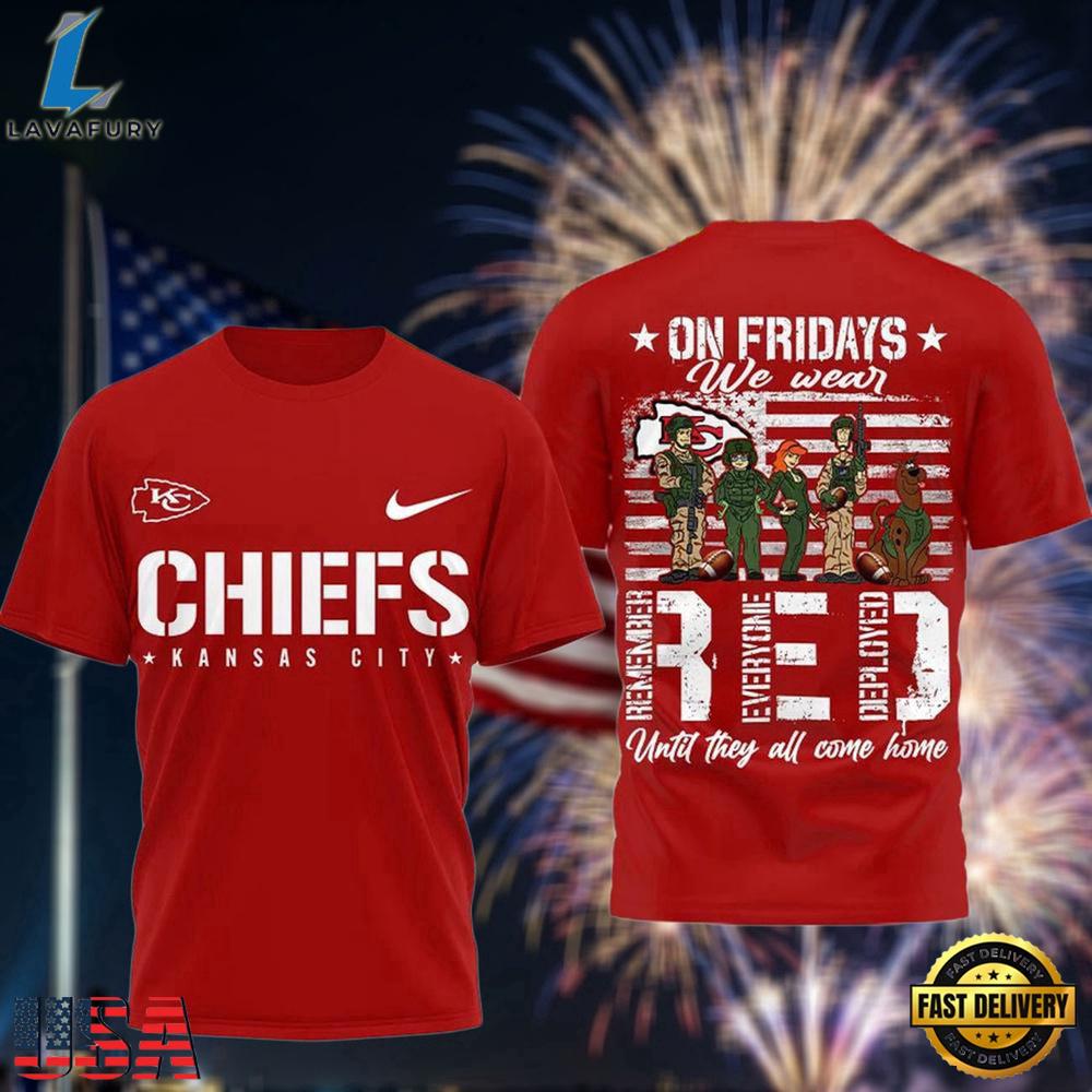 Kansas City Chiefs Scooby-Doo Red Friday Military 2026 All Over Print T Shirt