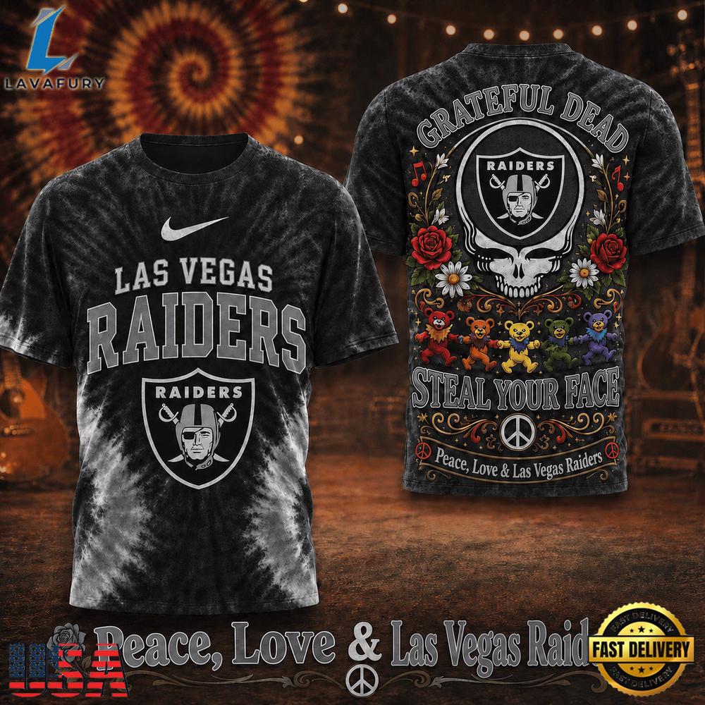 Las Vegas Raiders NFL x Greateful Dead Steal Your Face New 2026 T Shirt