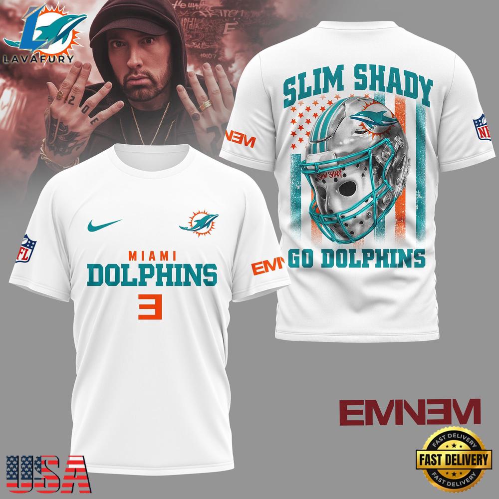 Miami Dolphins NFL Eminem Fan 3D T-Shirt