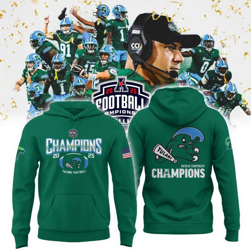 _ American Football Championship - Tulane Green Wave Special Edition Hoodie 2025