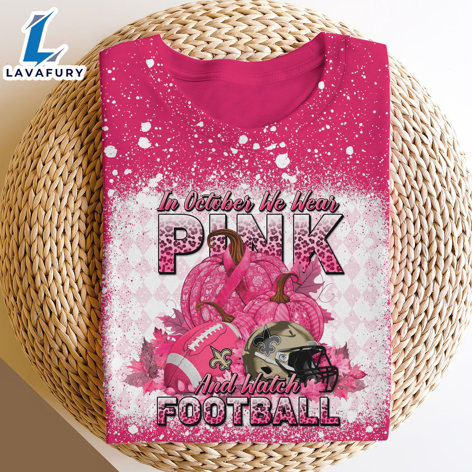 New Orleans Saints Bleached Cancer Awareness, Sport Shirts For Fan Gift Summer