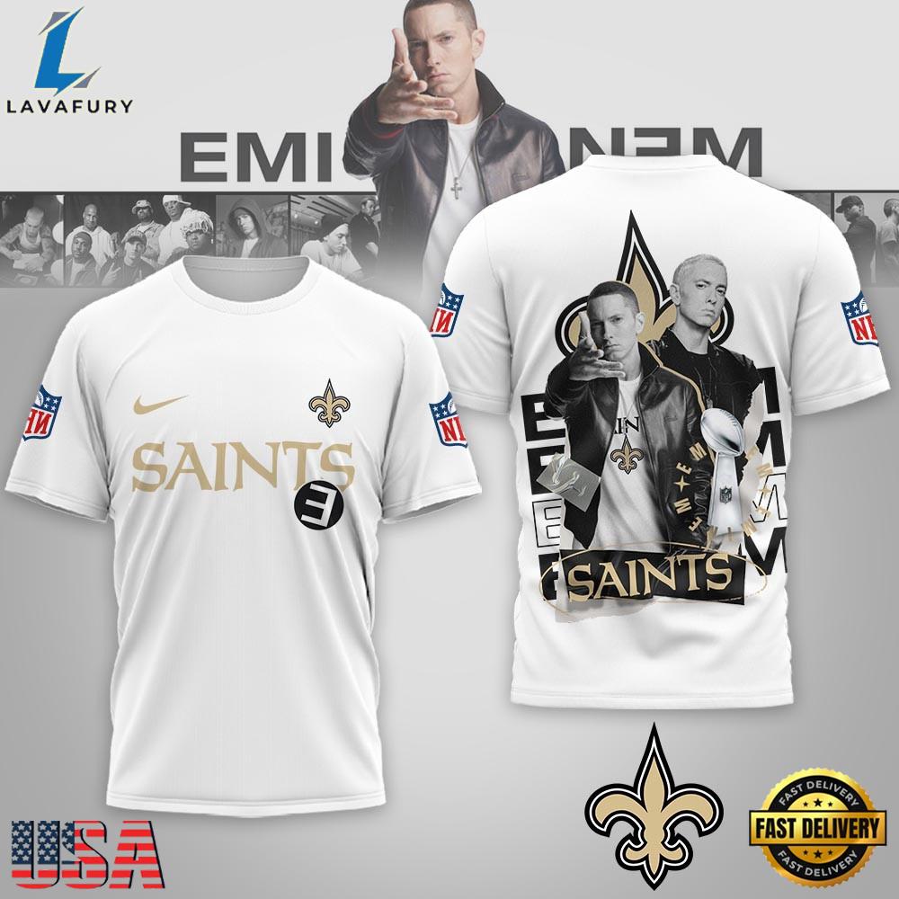 New Orleans Saints NFL x Eminem 2026 World Tour T-Shirt
