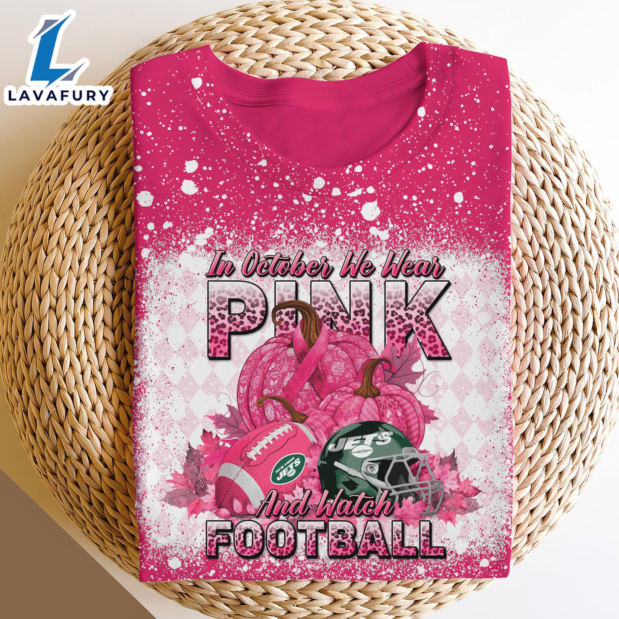 New York Jets Bleached Cancer Awareness, Sport Shirts For Fan Gift Summer