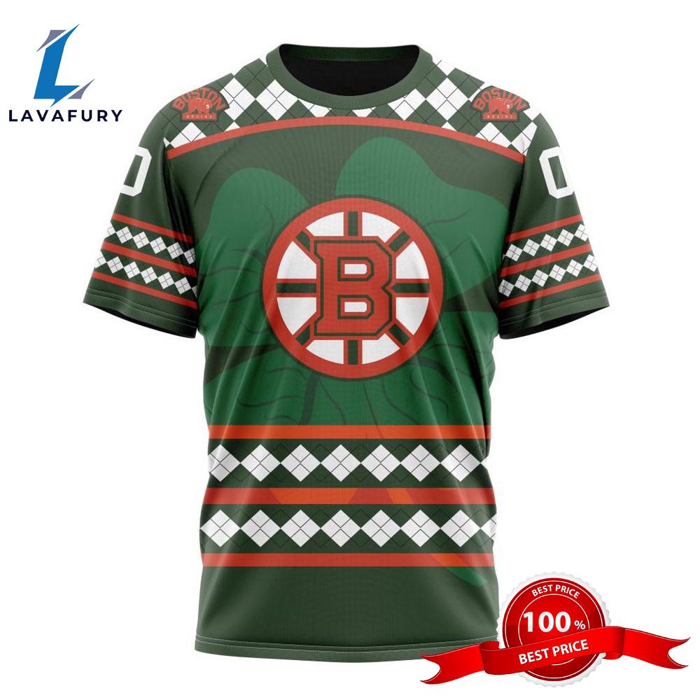 Personalized NHL Boston Bruins Specialized Unisex Kits Hockey Celebrate St Patrick's Day 3D T-Shirts