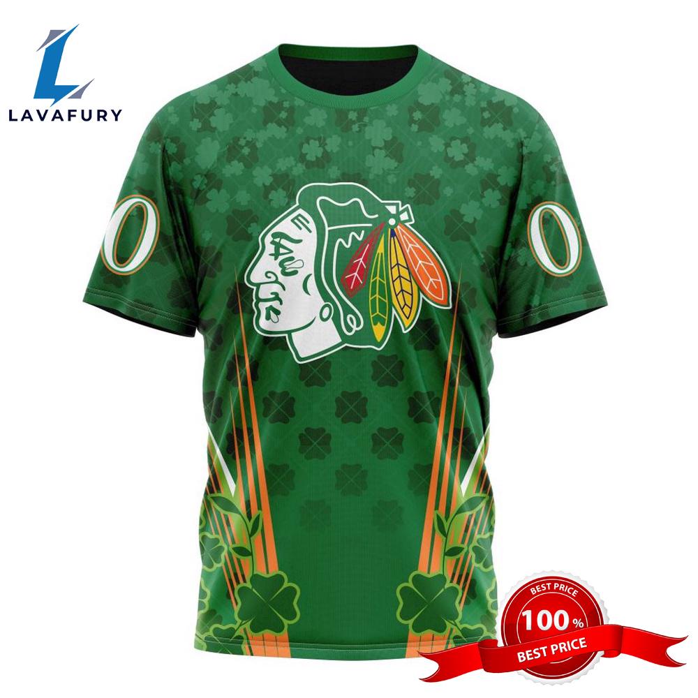 Personalized NHL Chicago Blackhawks Full Green Design For St. Patrick's Day All Over Print Shirts