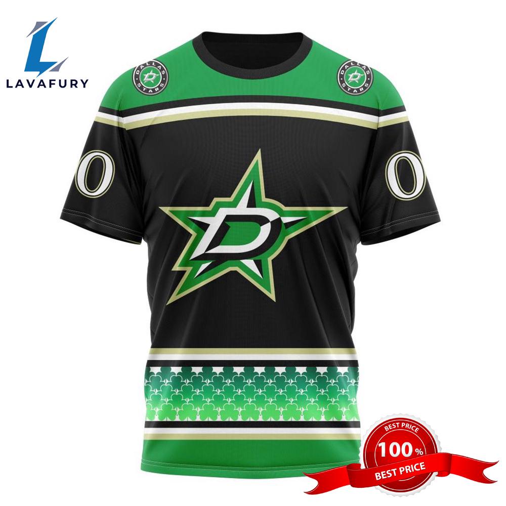 Personalized NHL Dallas Stars Specialized Unisex Kits Hockey Celebrate St Patrick's Day 3D T-Shirts