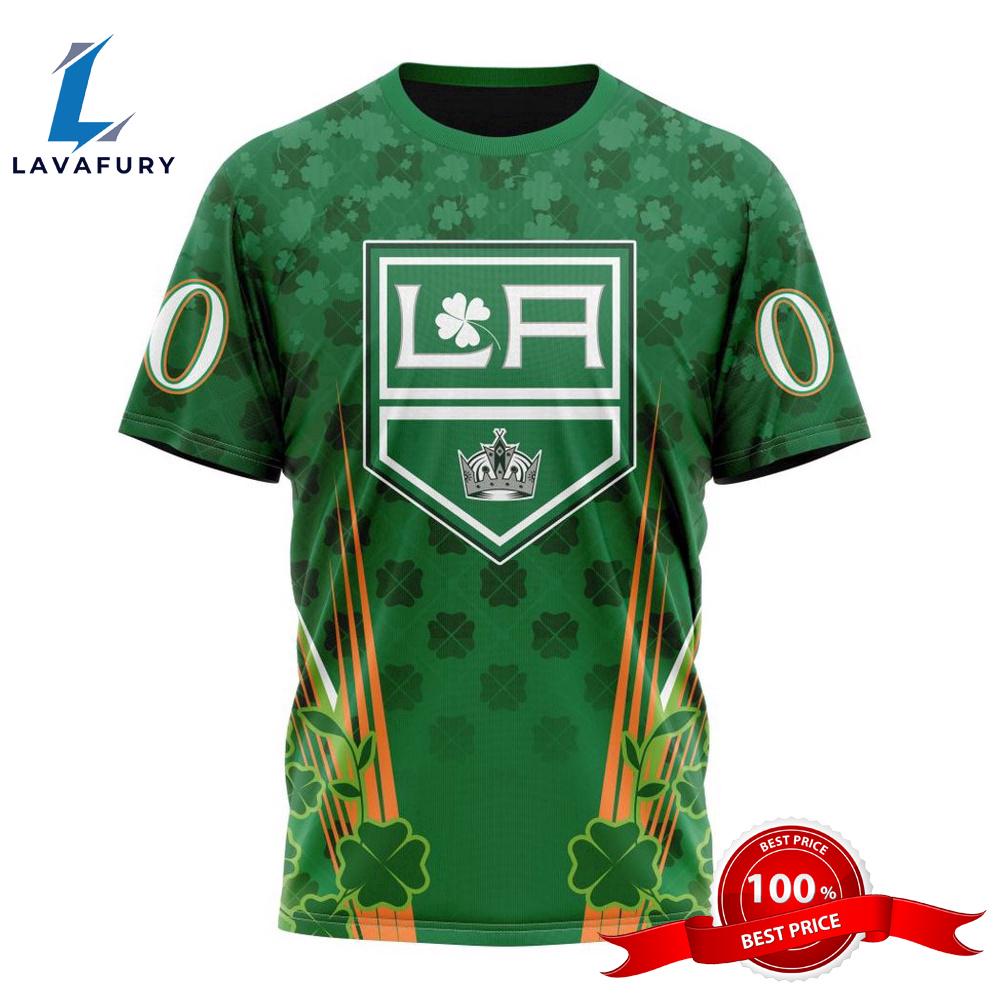 Personalized NHL Los Angeles Kings Full Green Design For St. Patrick's Day All Over Print Shirts