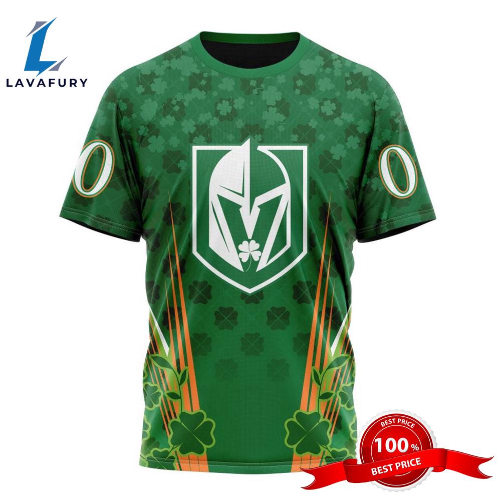 Personalized NHL Vegas Golden Knights Full Green Design For St. Patrick's Day All Over Print Shirts