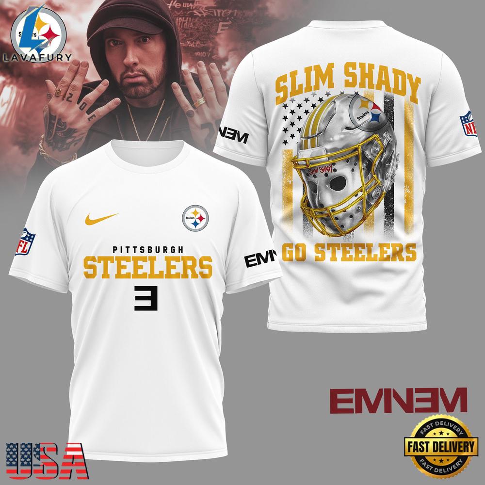 Pittsburgh Steelers NFL Eminem Fan 3D T-Shirt