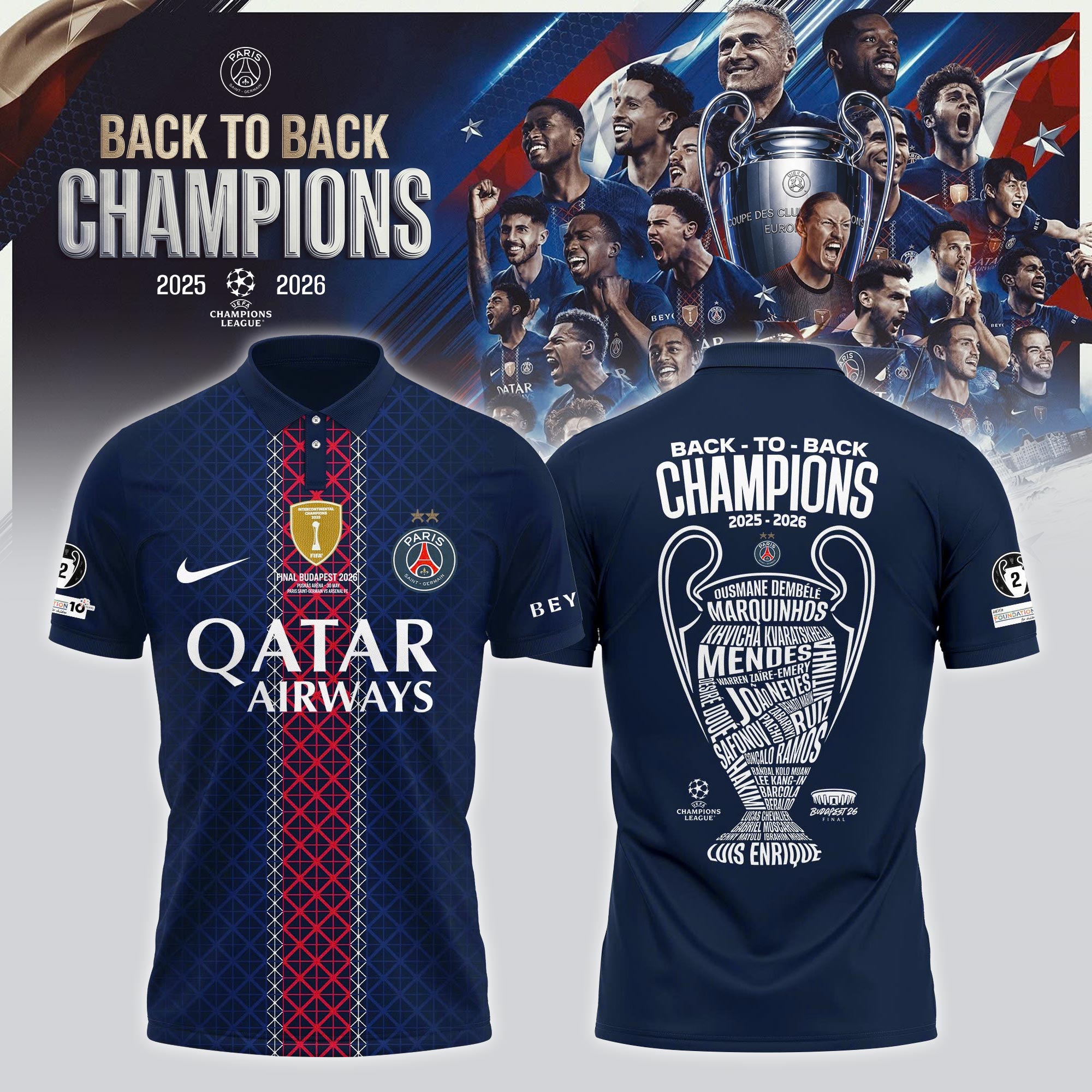 _ PSG 2026 Champions League Winners Special Edition Polo