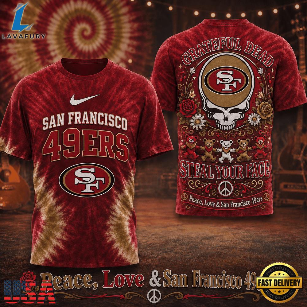 San Francisco 49ers NFL x Greateful Dead Steal Your Face New 2026 T Shirt