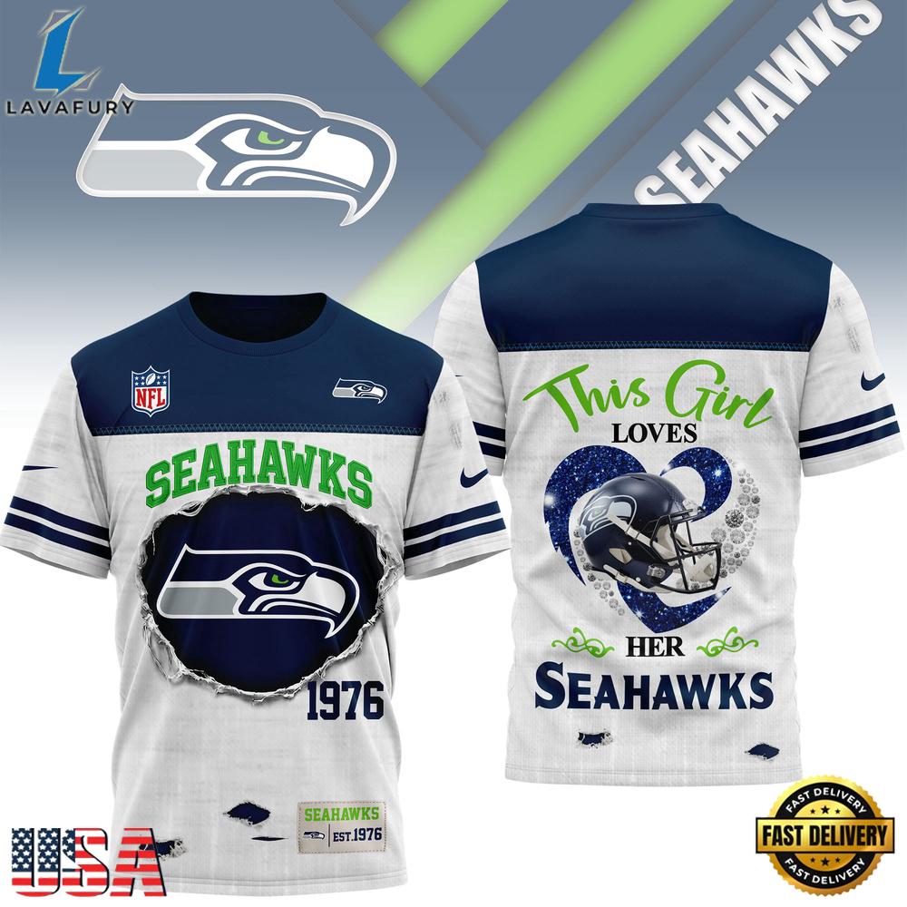 Seattle Seahawks NHL This Girl Love All Over Print T Shirt