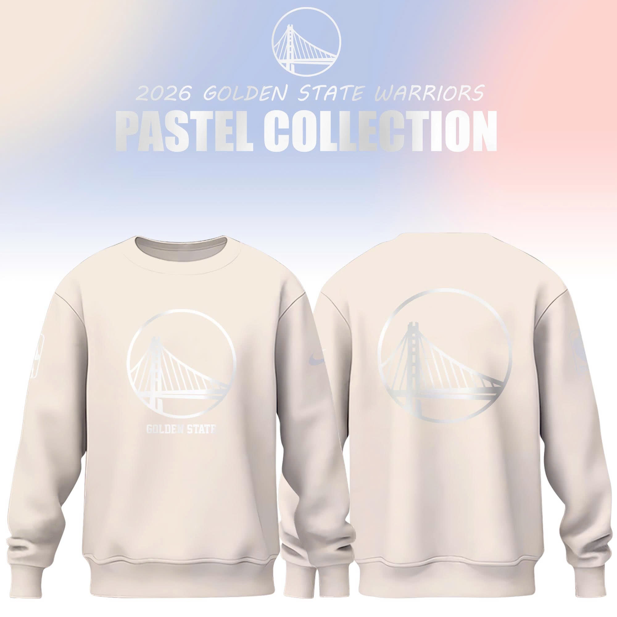 _ Golden State Warriors 2026 Travel Pastels Sweatshirt - Cream