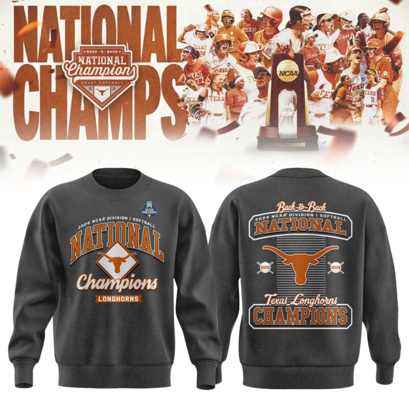 Texas Longhorns 2026 NCAA Softball Women's College World Series National Champions Locker Room Sweater