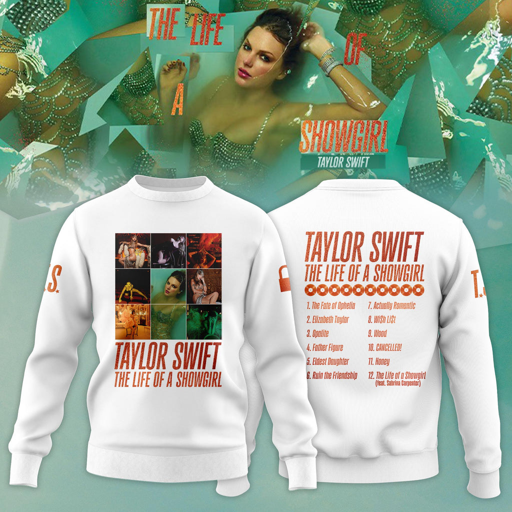 Taylor Swift "The Life of a Showgirl" Album 2025 Limited Editions Sweatshirt - White