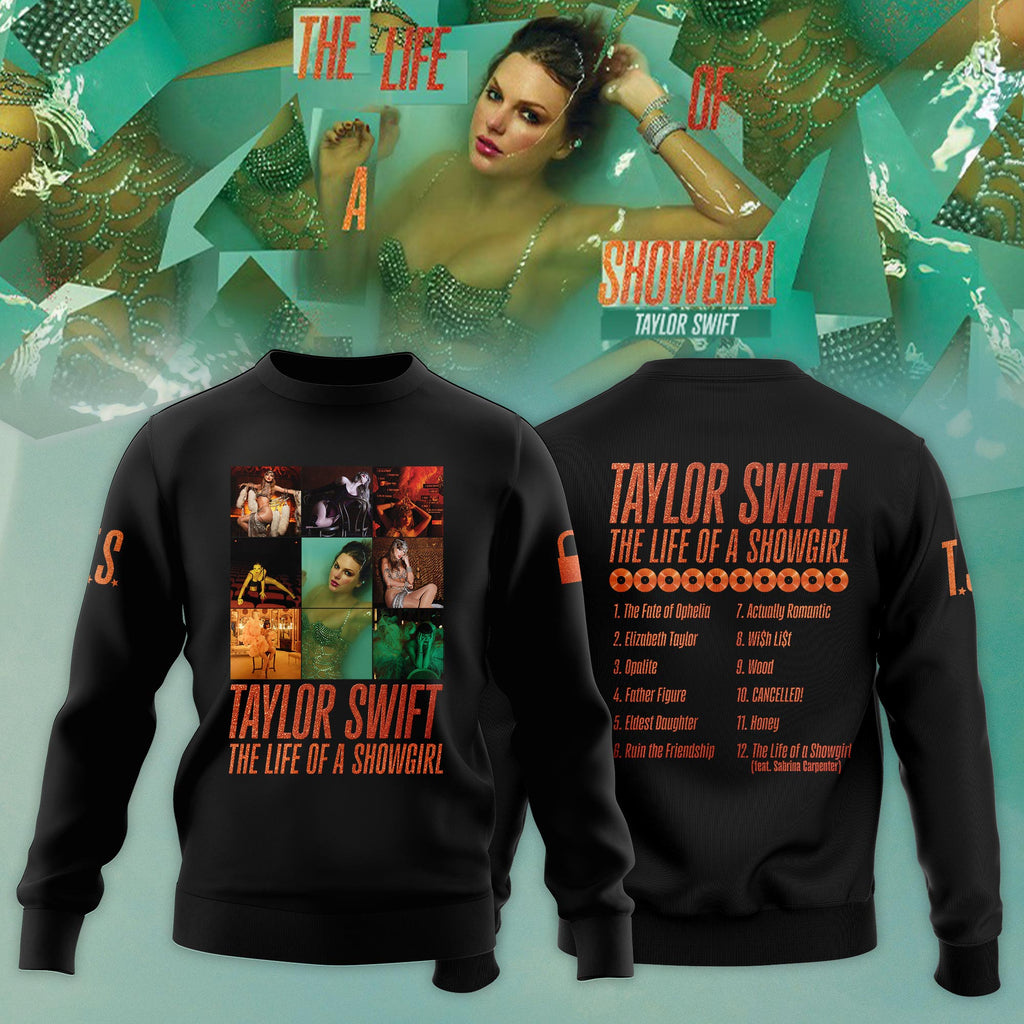Taylor Swift "The Life of a Showgirl" Album 2025 Limited Editions Sweatshirt - Black