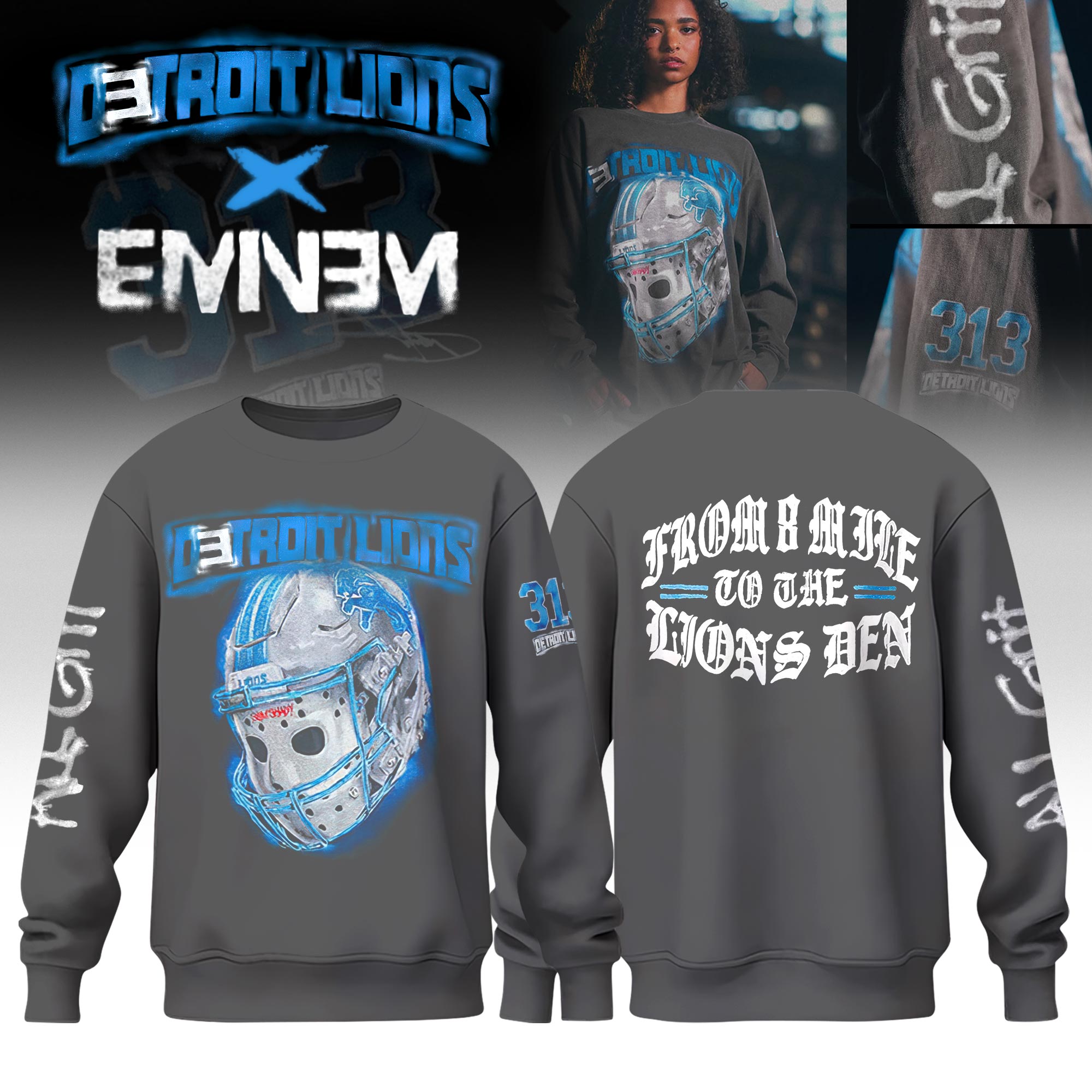 _ .Eminem x Detroit Lions "Thanksgiving Halftime Show" Limited Edition Sweatshirt