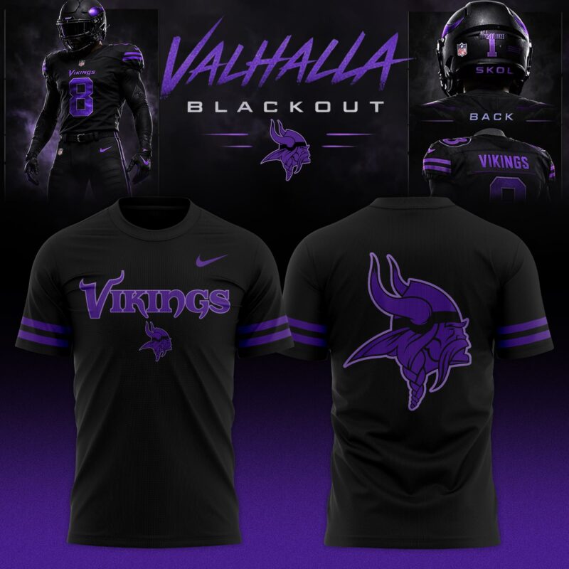Minnesota Vikings ‘Black Out’ 2026 Special Edition T-shirt