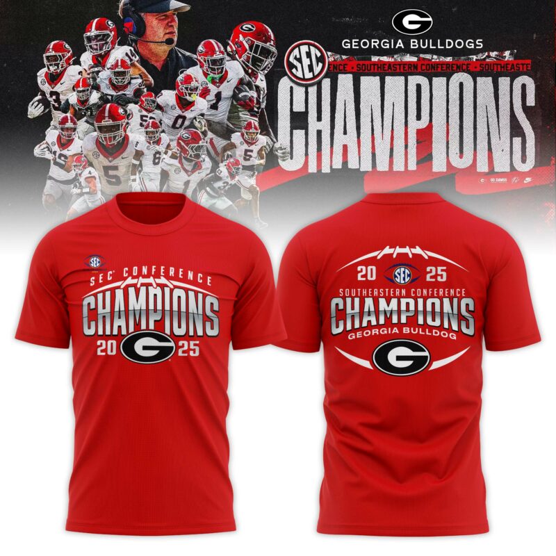 _ .Georgia Bulldogs 2025 SEC Football Champions T-shirt