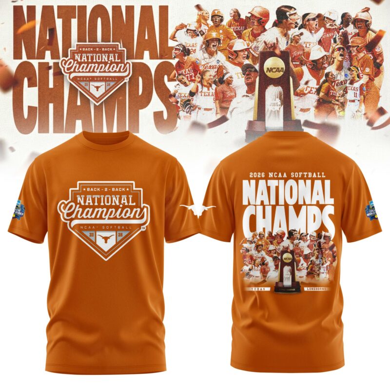 Texas Longhorns 2026 NCAA Softball Women's College World Series National Champions T-Shirt