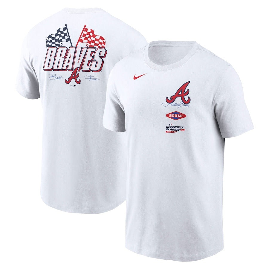 Atlanta Braves 2025 MLB Speedway Classic T-Shirt - White