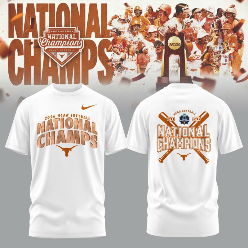 Texas Longhorns 2026 NCAA Softball Women's College World Series National Champions T-Shirt