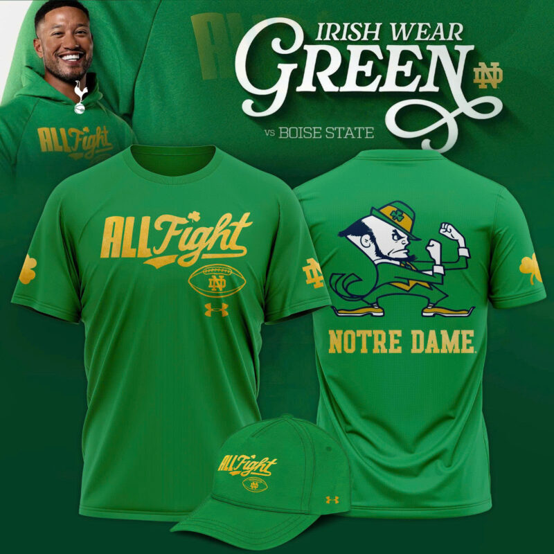 ..Kelly Green Notre Dame Fighting Irish All Fight Limited Edition Tshirt