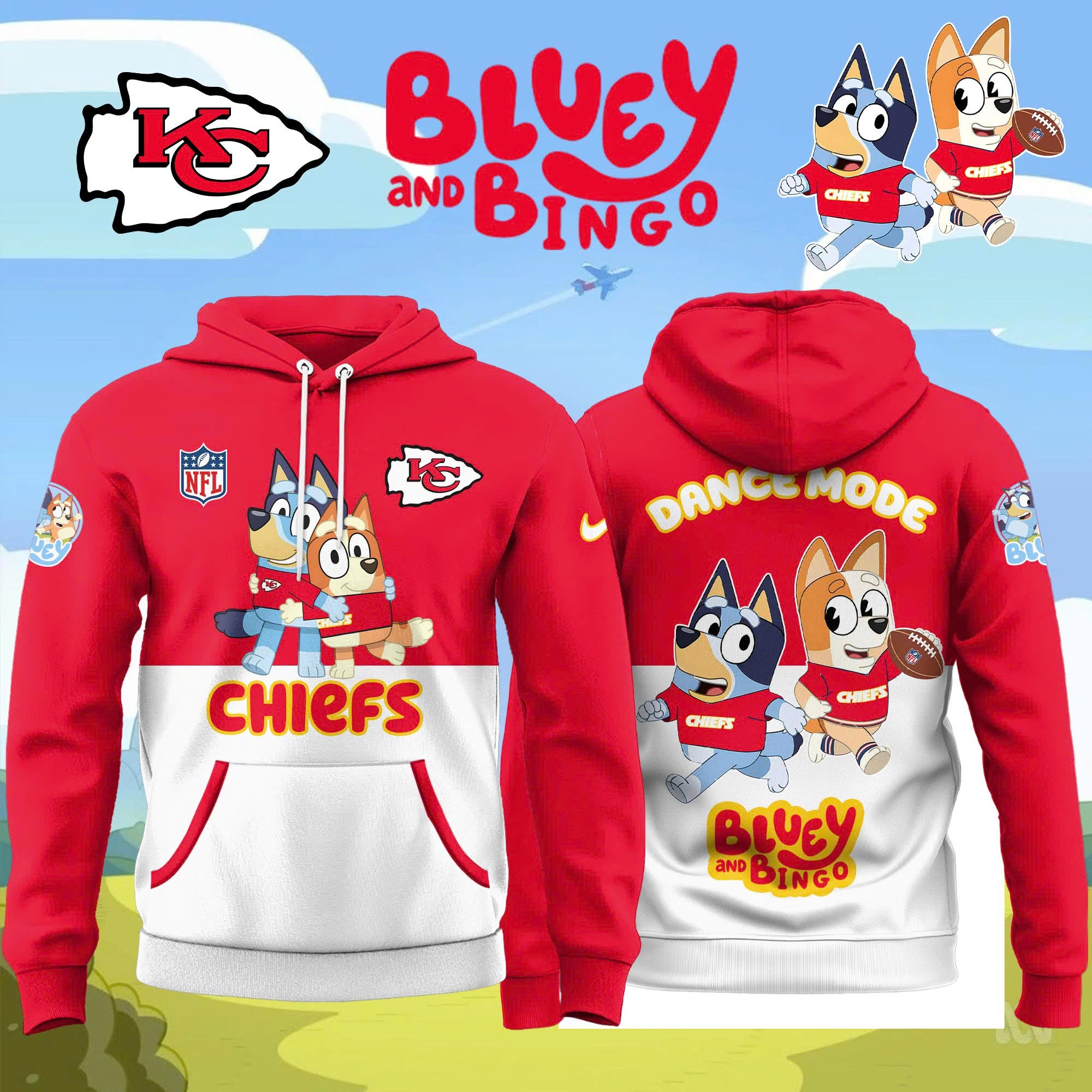 _ Kansas City Chiefs x Bluey And Bingo Limited Editions 2025 Hoodie