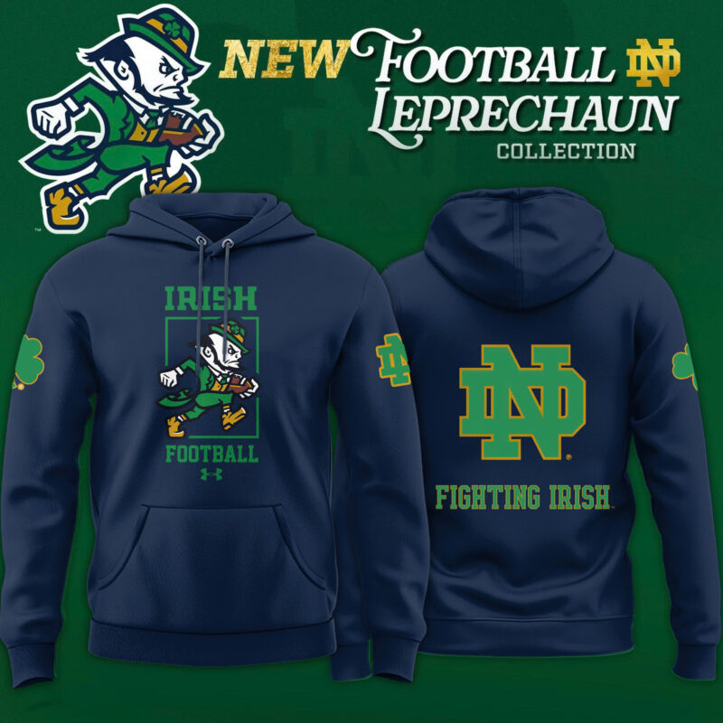 _Notre Dame Fighting Irish Football Leprechaun Limited Editions 2025 Hoodie - Navy