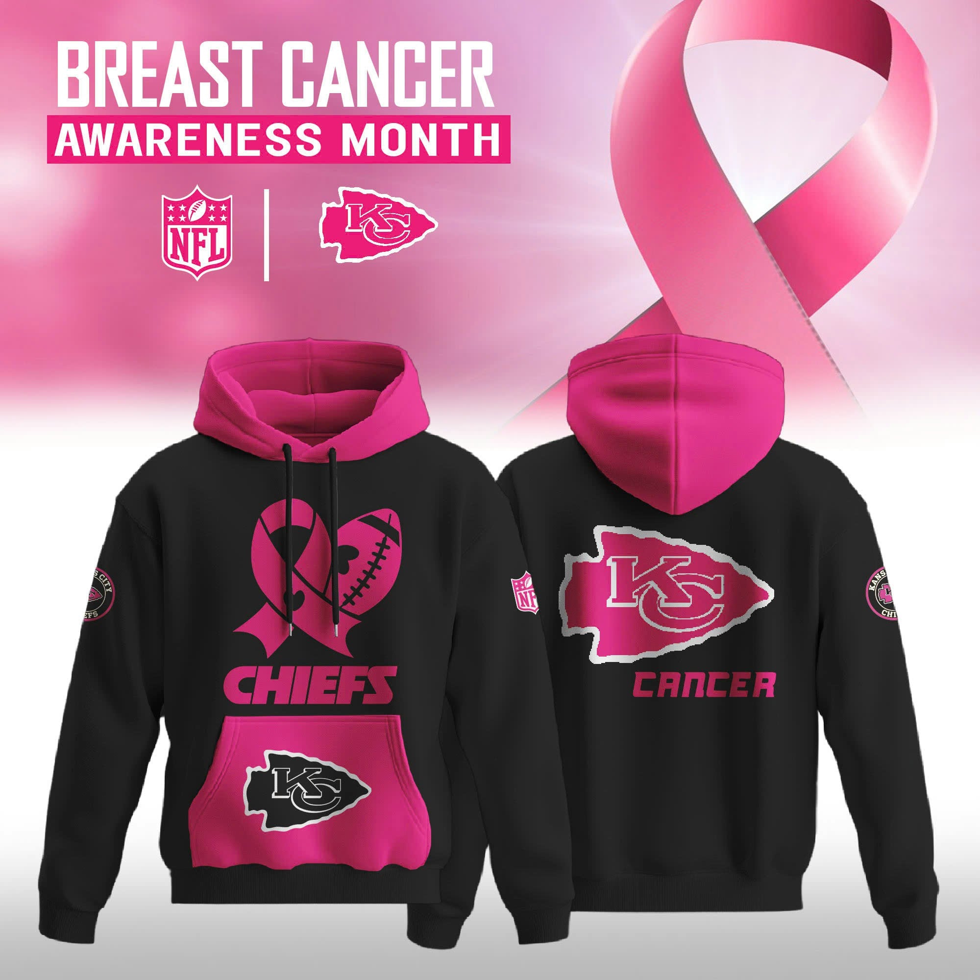 _ Kansas City Chiefs The Breast Cancer Awareness 2025 Limited Edition Hoodie