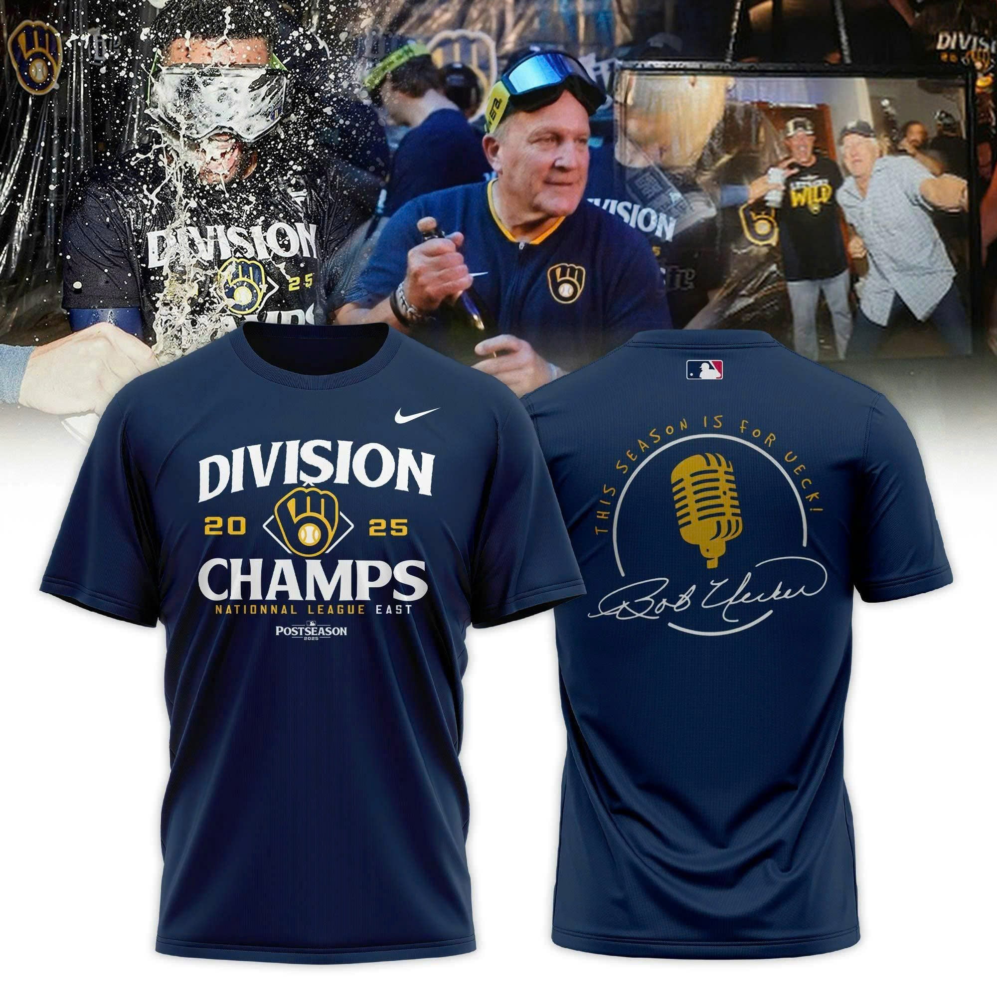 _ Milwaukee Brewers Bob Uceck 2025 NL Central Division Champions T - Shirt