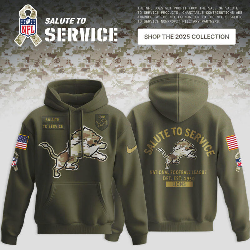_Detroit Lions Olive 2025 NFL Salute to Service Limited Hoodie