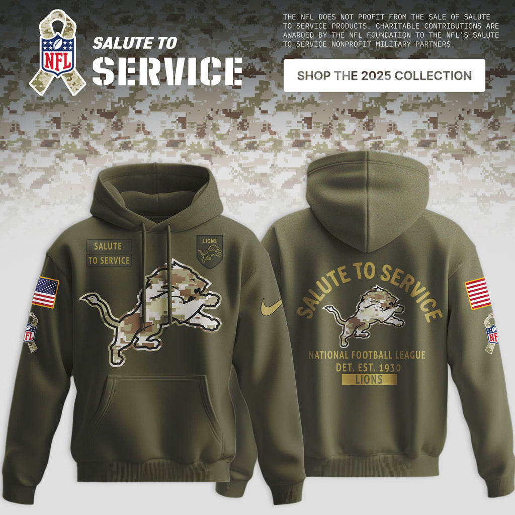 _Detroit Lions Olive 2025 NFL Salute to Service Limited Hoodie
