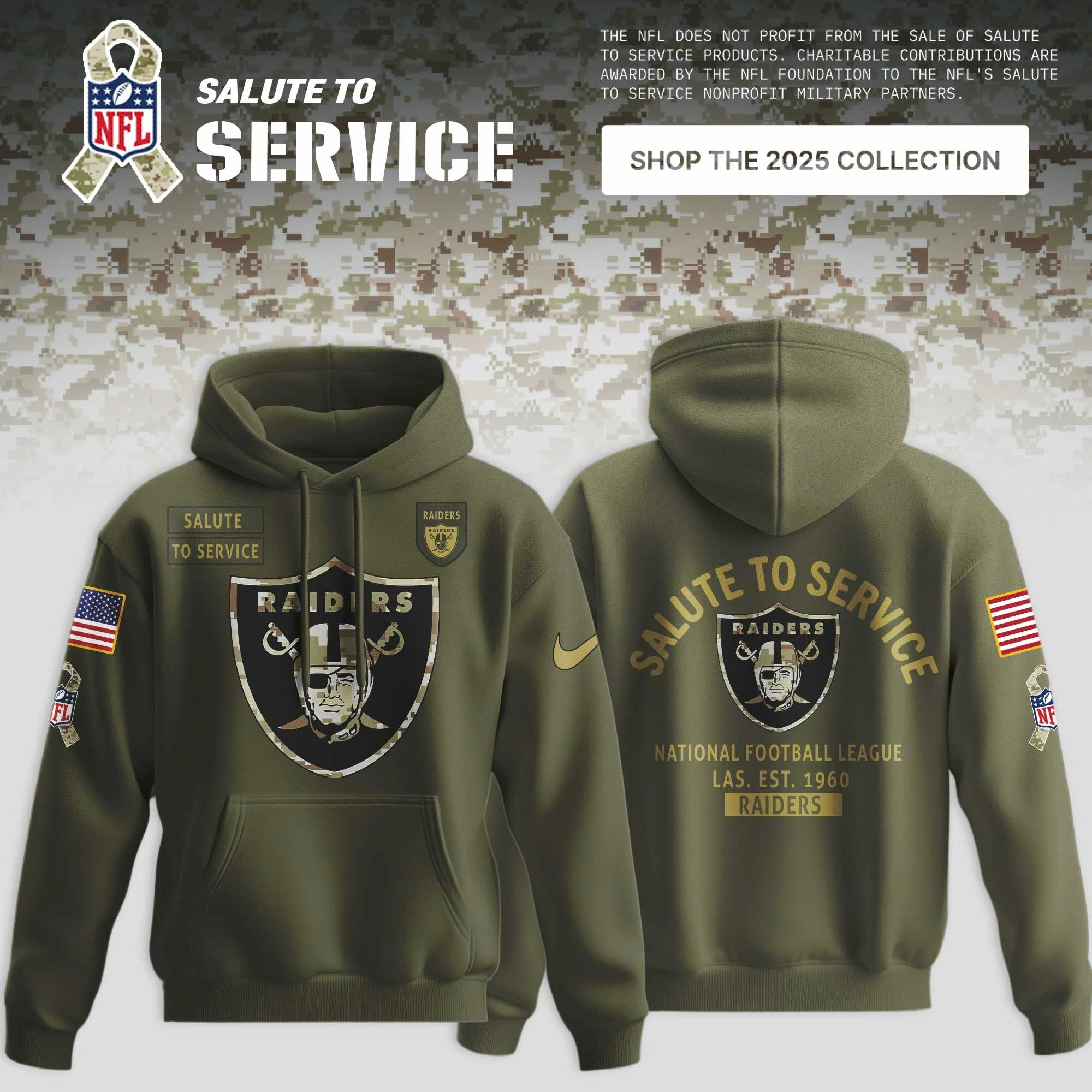 _ Las Vegas Raiders 2025 NFL Salute to Service Limited Hoodie