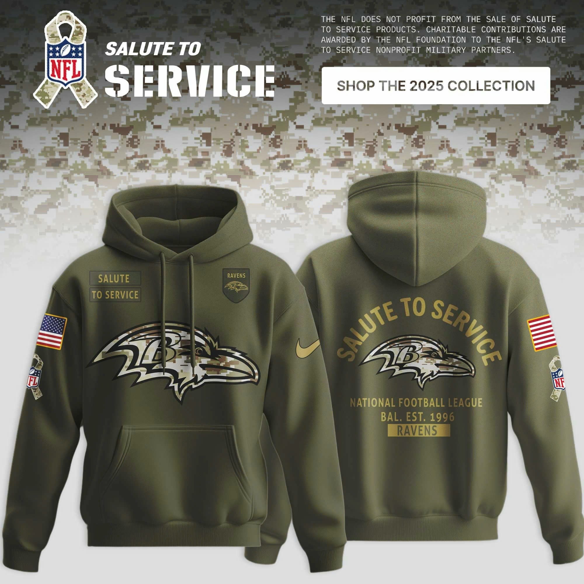 _ Baltimore Ravens 2025 NFL Salute to Service Limited Hoodie
