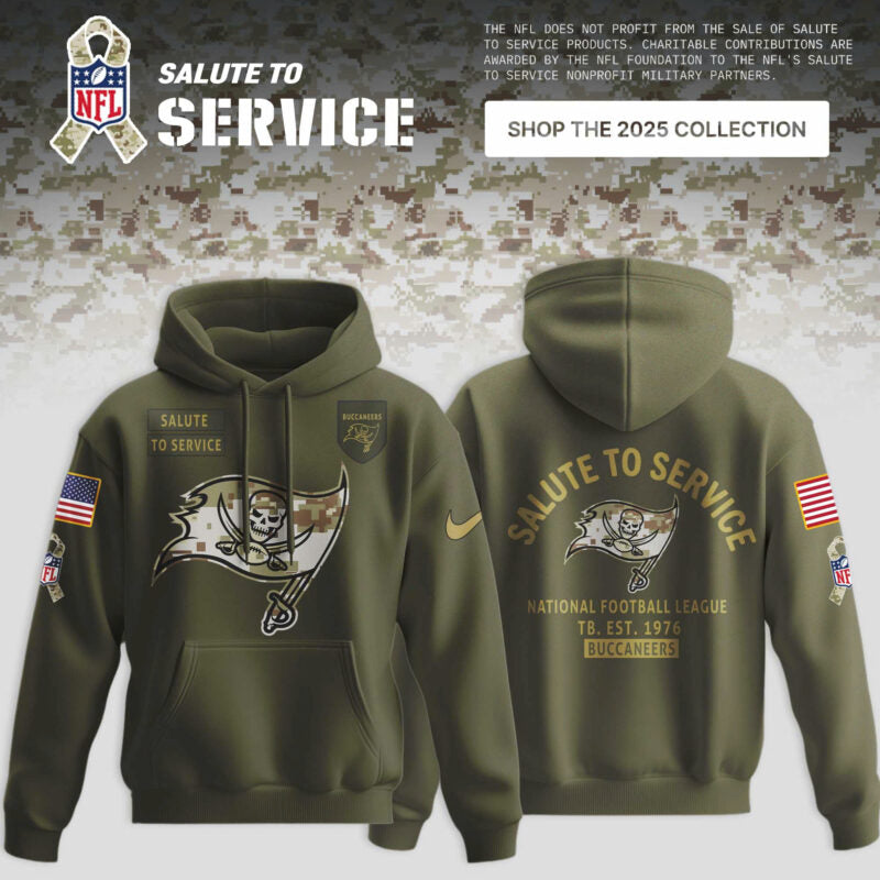 _ Tampa Bay Buccaneers Olive 2025 NFL Salute to Service Limited Hoodie