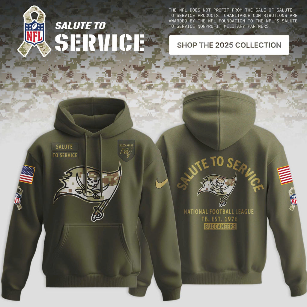 _ Tampa Bay Buccaneers Olive 2025 NFL Salute to Service Limited Hoodie