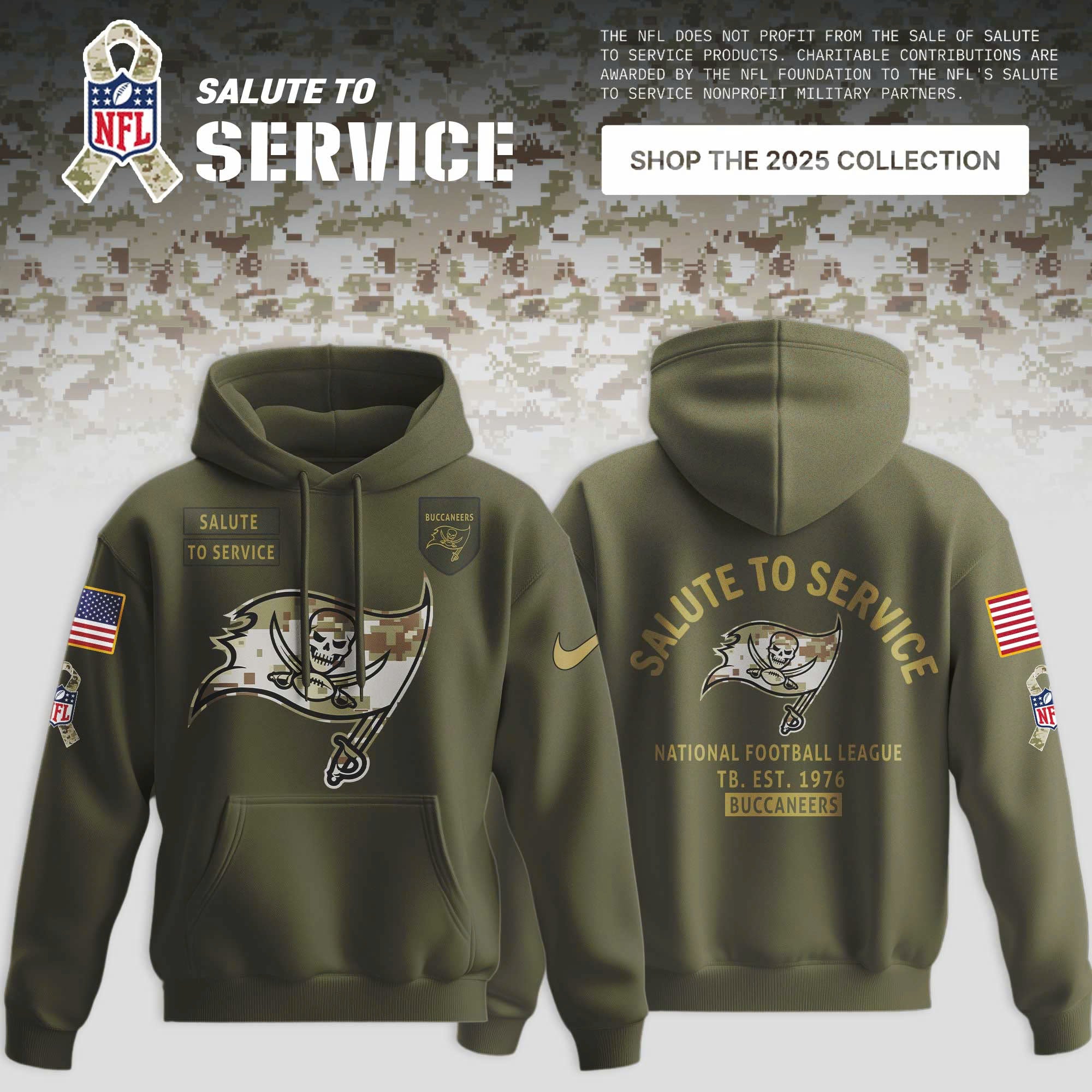 _ Tampa Bay Buccaneers Olive 2025 NFL Salute to Service Limited Hoodie