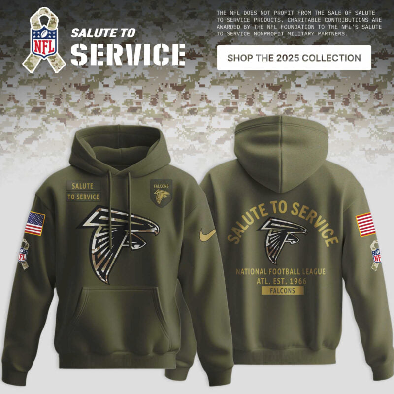 _ Atlanta Falcons Olive 2025 NFL Salute to Service Limited Hoodie