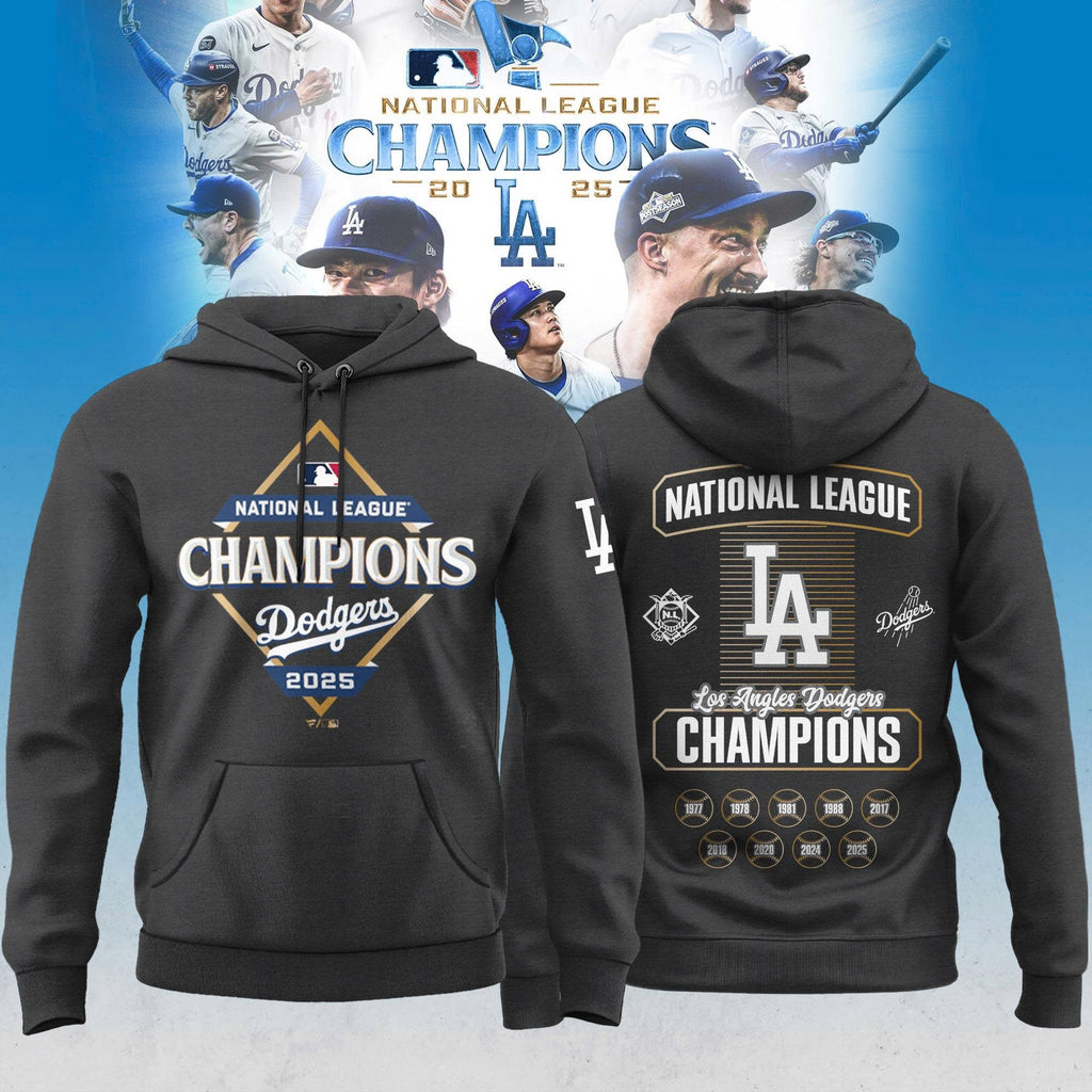 .Los Angeles Dodgers 2025 National League Champions Locker Room Limited Edition Hoodie
