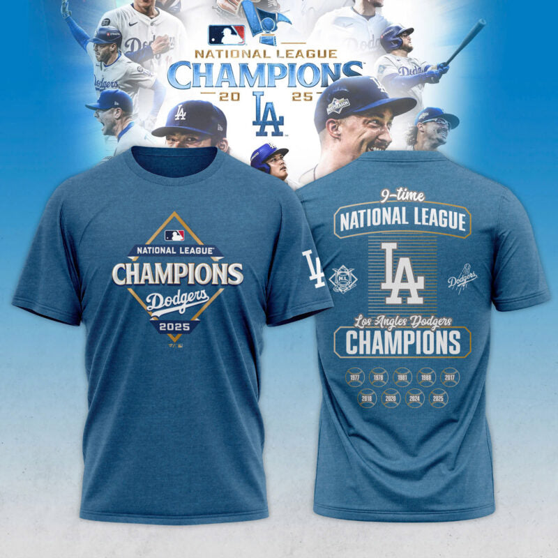 .Los Angeles Dodgers 2025 National League Champions Locker Room' Limited Edition T-Shirt