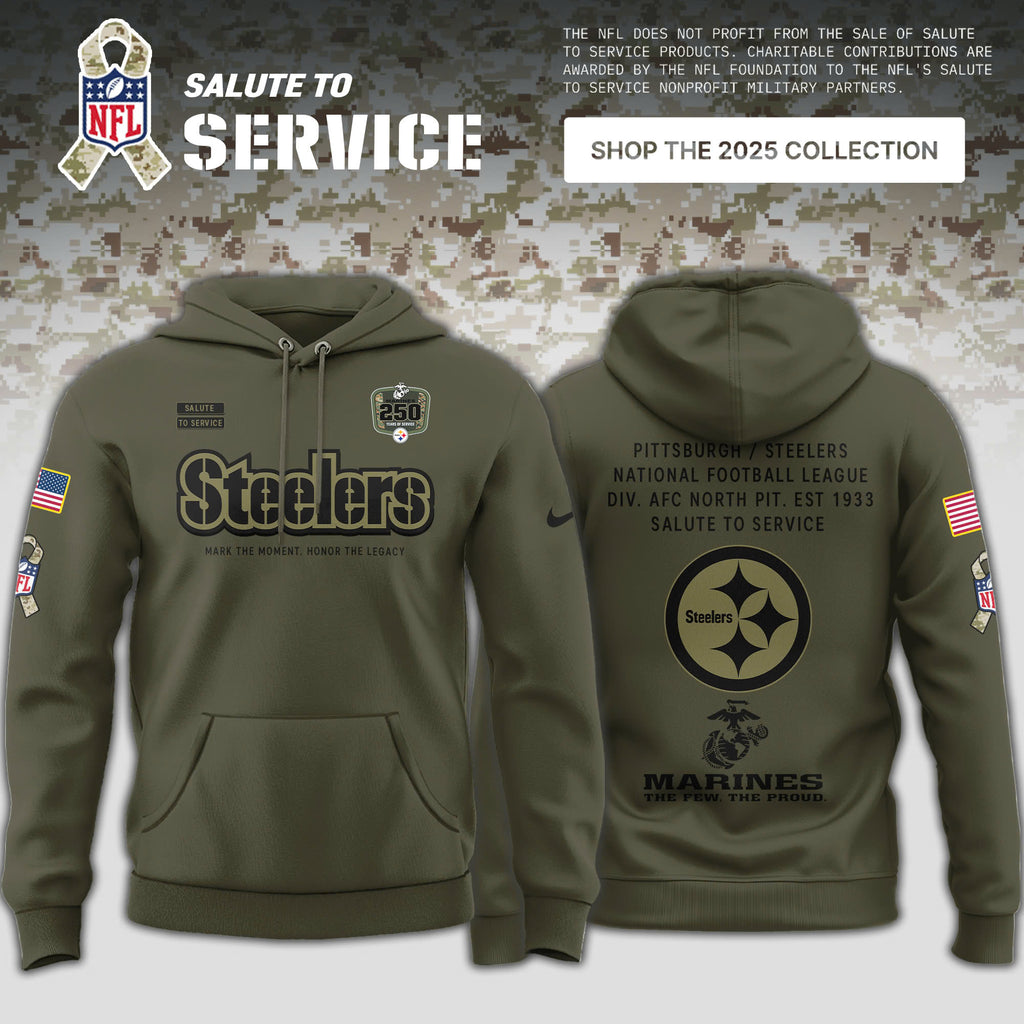 _ Pittsburgh Steelers US Marine Corps' s 250th Birthday Limited Editions Hoodie