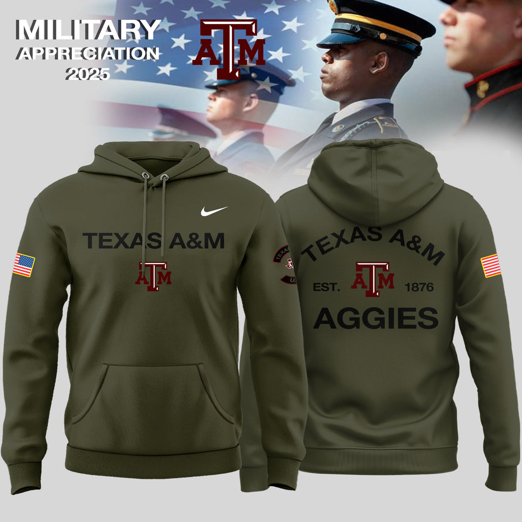 Texas A&amp;M Aggies 2025 Military Appreciation Limited Edition Hoodie